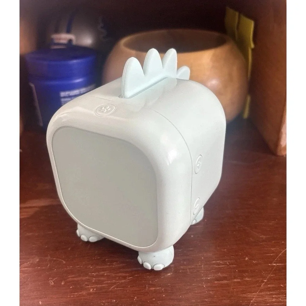 Cute Dinosaur Kids Alarm Clock Sleep‎ Trainer Night Light Voice Activated Green
